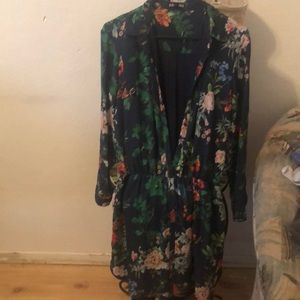 Express navy blue floral dress